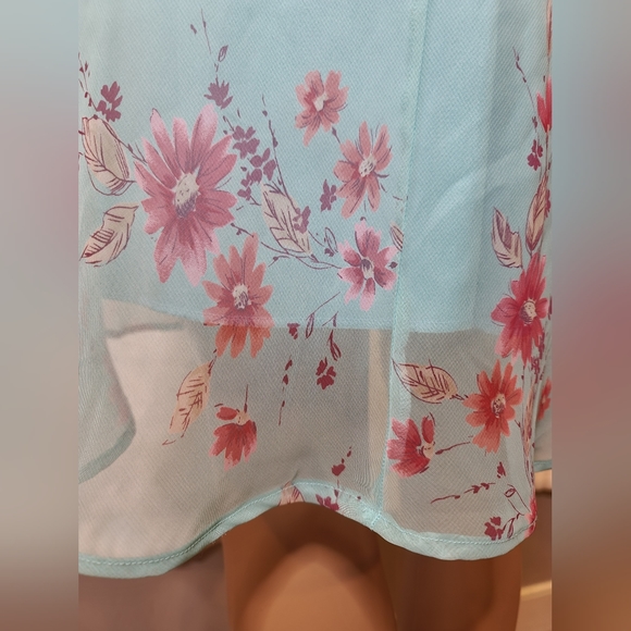 Vintage California Concepts Mini Baby Blue Chiffon Dress - Picture 10 of 12